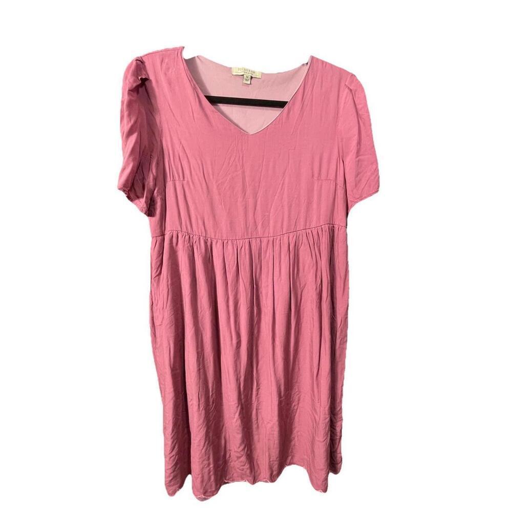 Polagram Women's Mauve Babydoll Lined Dress Sz M Relaxed Boho